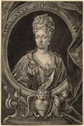 Maria Anna av Österrike, drottning av Portugal (mezzotint)